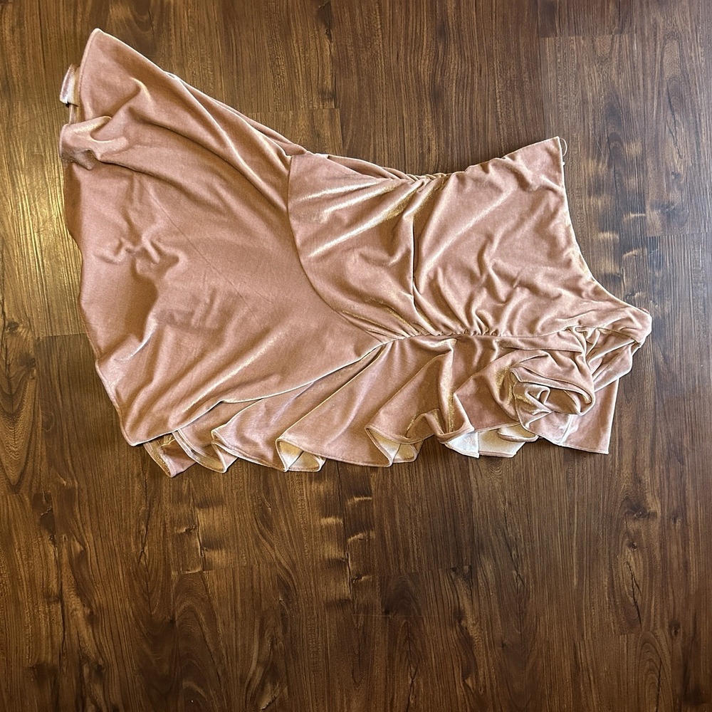 Gianni Bini XS Pink Velvet Dress One Shoulder Ruffle Formal
